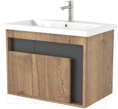 Тумба под умывальник Дабер 016 Cersanit Como 70 / Т16.7C.0.22 (дуб галифакс/серый) - фото