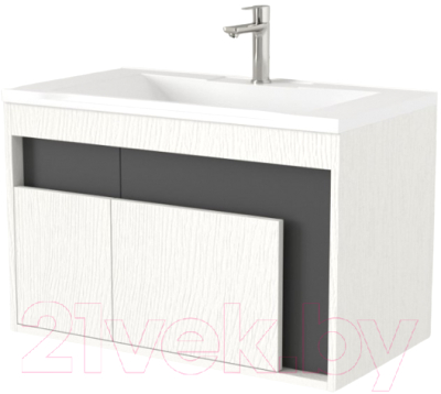 Тумба под умывальник Дабер 016 Andrea Elen 80 / Т16.8А.0.20 (белый древесный/серый) - фото