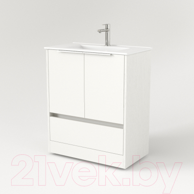 Тумба под умывальник Дабер 017 70 / Т17.7.0.5Б (белый древесный/ручка белая)