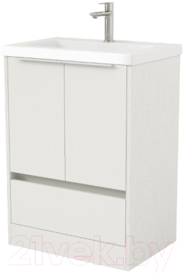 Тумба под умывальник Дабер 017 Тобага/Эридан/Артвин 60 / Т17.6Т.0.5Б (белый древесный/ручка белая) - фото