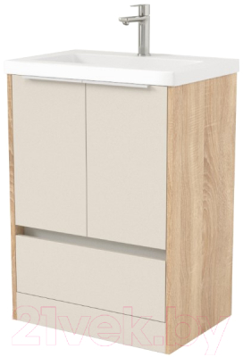 Тумба под умывальник Дабер 017 Тобага/Эридан/Артвин 60 / Т17.6Т.0.18Б (бежевый/дуб бардолино/белый) - фото