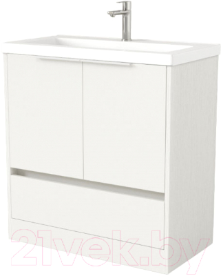 Тумба под умывальник Дабер 017 Тобага/Эридан 80 / Т17.8Т.0.5Б (белый древесный/ручка белая) - фото