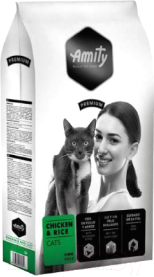 Сухой корм для кошек Amity Premium с курицей и рисом (10кг) - фото
