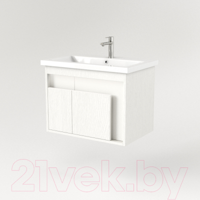 Тумба под умывальник Дабер 016 60 / Т16.6.0.5_light (с подсветкой, белый древесный)