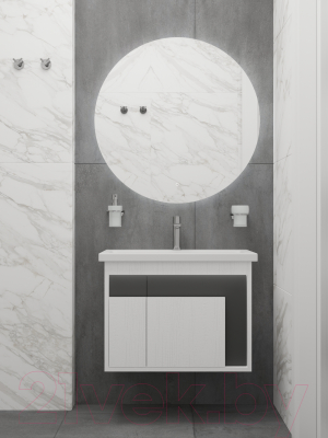 Тумба под умывальник Дабер 016 60 / Т16.6.0.20_light (с подсветкой, белый древесный/серый)