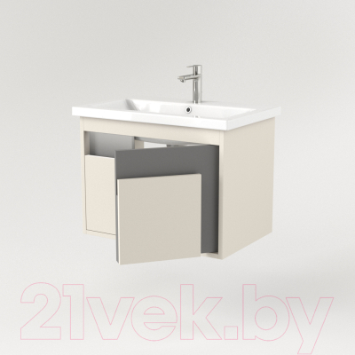 Тумба под умывальник Дабер 016 70 / Т16.7.0.19_light (с подсветкой, бежевый/серый)