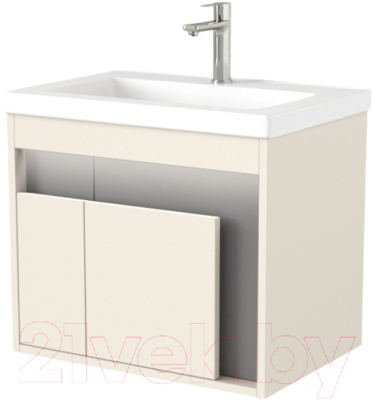 Тумба под умывальник Дабер 016 Тобага/Эридан/Артвин 60 / Т16.6Т.0.19_light (с подсветкой, бежевый/серый) - фото