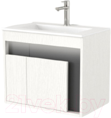 Тумба под умывальник Дабер 016 WeltWasser Deilbach 7517-60 / Т16.6W.0.20_light (с подсветкой, белый древесный/серый) - фото