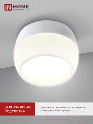 Точечный светильник INhome НПБ DECO-GX53-RL-WH / 4690612046426