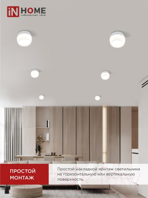 Точечный светильник INhome НПБ DECO-GX53-RL-WH / 4690612046426