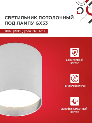 Точечный светильник INhome НПБ Цилиндр-GX53-TB-CH / 4690612045726