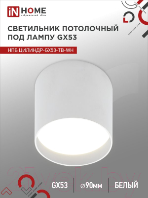 Точечный светильник INhome НПБ Цилиндр-GX53-TB-WH / 4690612045481