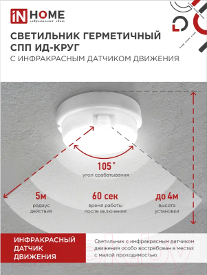 Светильник ЖКХ INhome СПП ИД-1065-Круг / 4690612044040