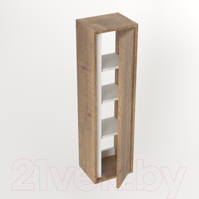 Шкаф-полупенал для ванной Дабер 014 / СТ14.0.0.21 (дуб галифакс/белый)