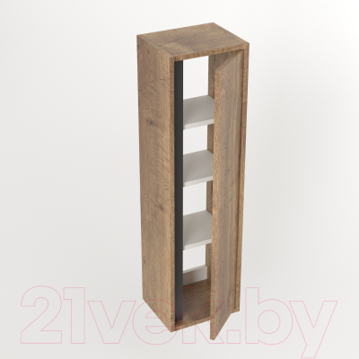 Шкаф-полупенал для ванной Дабер 014 / СТ14.0.0.22 (дуб галифакс/серый)