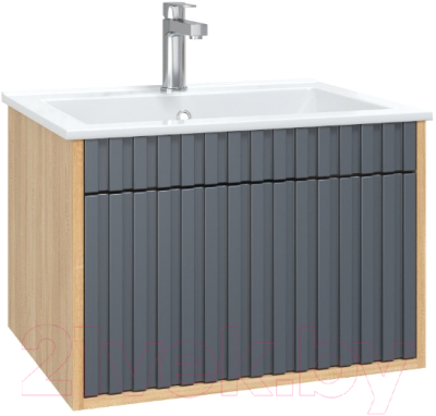 Тумба под умывальник Onika Дайлер 60 / 106151 (графит/дуб сонома) - фото