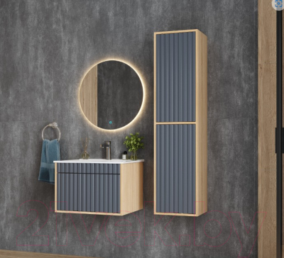 Тумба под умывальник Onika Дайлер 60 / 106151 (графит/дуб сонома)