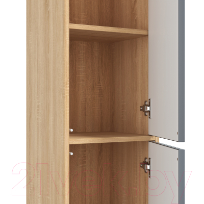 Шкаф-полупенал для ванной Onika Дайлер 35 / 403569 (графит/дуб сонома)