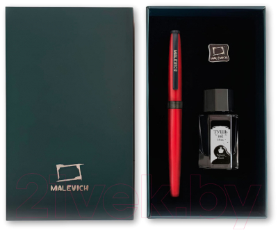 Ручка перьевая Малевичъ С черной тушью и значком / 196428