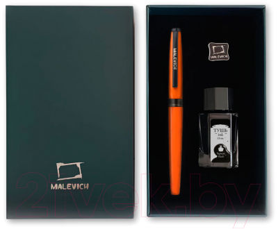 Ручка перьевая Малевичъ С черной тушью и значком / 196430