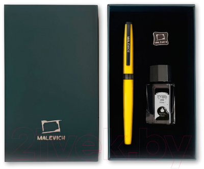 Ручка перьевая Малевичъ С черной тушью и значком / 196431