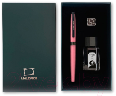 Ручка перьевая Малевичъ С черной тушью и значком / 196434