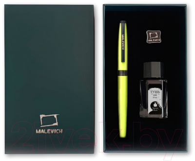 Ручка перьевая Малевичъ С черной тушью и значком / 196435