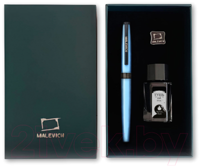 Ручка перьевая Малевичъ С черной тушью и значком / 196436