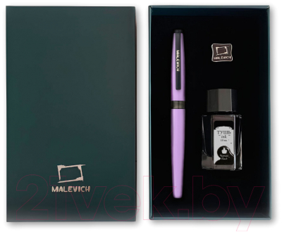 Ручка перьевая Малевичъ С черной тушью и значком / 196437
