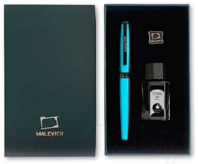 Ручка перьевая Малевичъ С черной тушью и значком / 196438