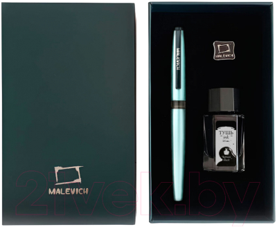 Ручка перьевая Малевичъ С черной тушью и значком / 196440