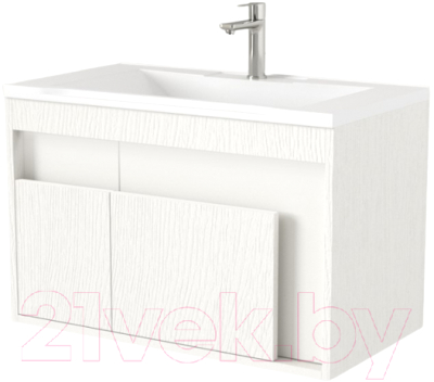 Тумба под умывальник Дабер 016 WeltWasser Deilbach 7517-80 / Т16.8W.0.5_light (с подсветкой, белый древесный) - фото