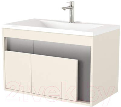 Тумба под умывальник Дабер 016 WeltWasser Deilbach 7517-80 / Т16.8W.0.19_light (с подсветкой, бежевый/серый) - фото