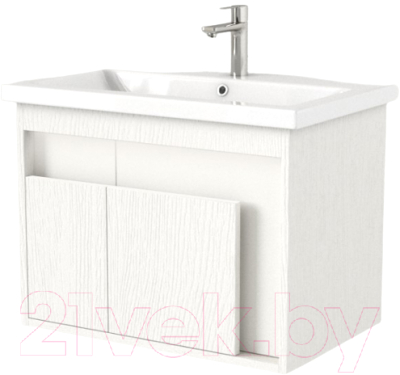 Тумба под умывальник Дабер 016 Cersanit Como 70 / Т16.7C.0.5_light (с подсветкой, белый древесный) - фото