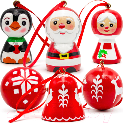 Набор елочных игрушек Брестская Фабрика Сувениров С беларуским орнаментом / xm_set2 - фото