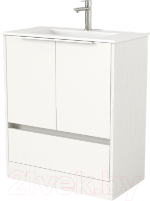 Тумба под умывальник Дабер 017 WeltWasser Deilbach 7517-70 / Т17.7W.0.5Б (белый древесный/ручка белая) - фото