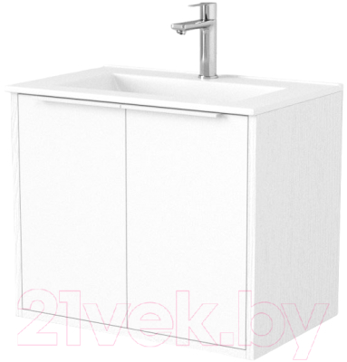Тумба под умывальник Дабер 018 60 / Т18.6.0.5Б (белый древесный/ручка белая) - фото