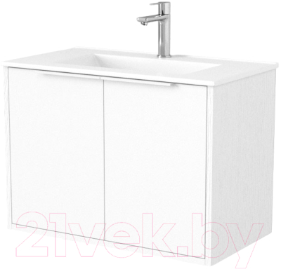 Тумба под умывальник Дабер 018 70 / Т18.7.0.5Б (белый древесный/ручка белая) - фото