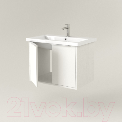 Тумба под умывальник Дабер 018 70 / Т18.7.0.5Б (белый древесный/ручка белая)
