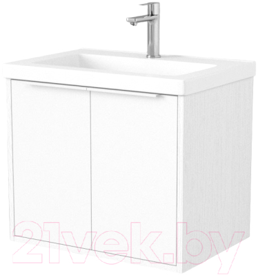 Тумба под умывальник Дабер 018 Тобага/Эридан/Артвин 60 / Т18.6Т.0.5Б (белый древесный/ручка белая) - фото