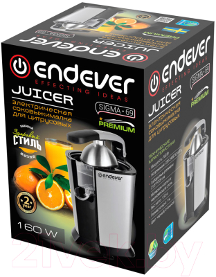 Соковыжималка электрическая Endever Sigma-69 (черный/стальной)
