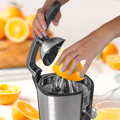 Соковыжималка электрическая Endever Sigma-69 (черный/стальной)