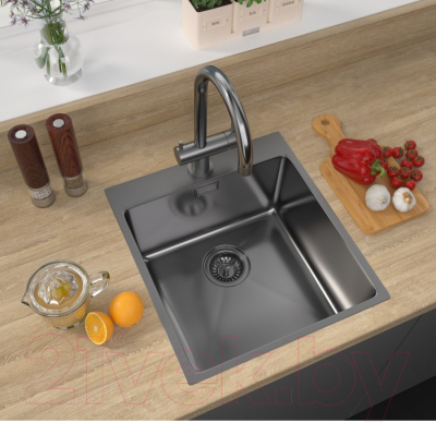 Мойка кухонная ZORG ZRN 5045 Premium PVD Gunblack