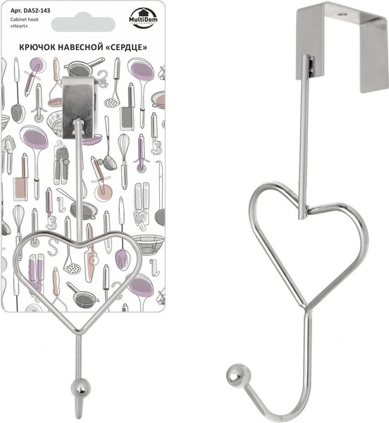 Крючок для ванной Мультидом Сердце / DA52-143