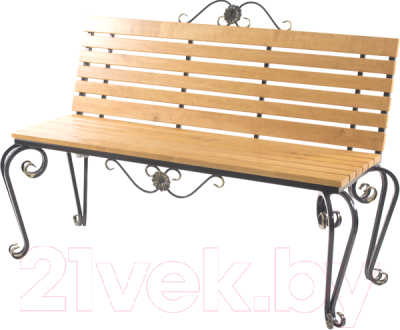 Скамья садовая AMC A1 1А1 131x58x89 (черный/светлое дерево) - фото