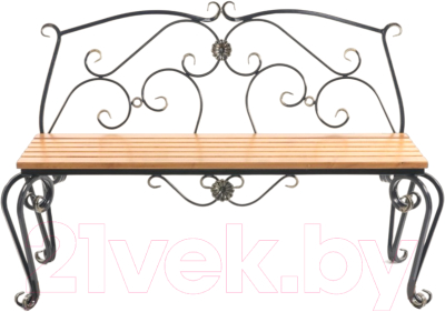 Скамья садовая AMC B2 1А1 131x58x88 (черный/светлое дерево) - фото
