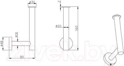 Держатель для туалетной бумаги Aquatek Вега AQ4007MB (матовый черный)
