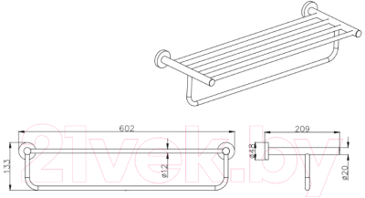 Полка для полотенца Aquatek Вега AQ4015CR