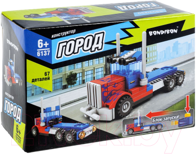 Конструктор Bondibon Город грузовик / ВВ6137  - фото
