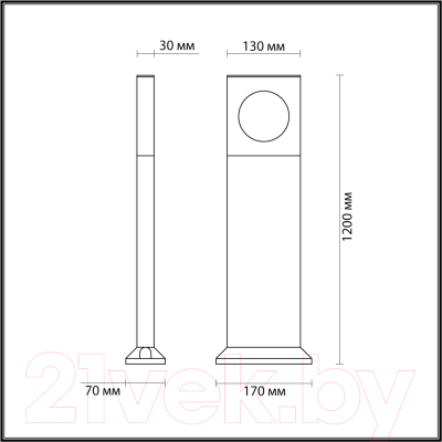 Фонарь уличный Odeon Light Como 6653/10GA
